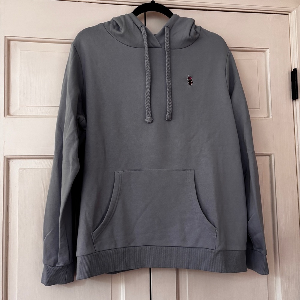 U.S. Polo Assn. Light Blue Hoodie Hooded Sweatshirt Pullover Polo Logo Size XL